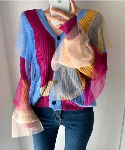 Colorful Tulle Cardigan